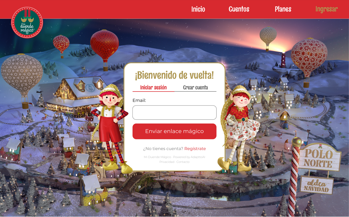 Página 4 — Login / Crear cuenta